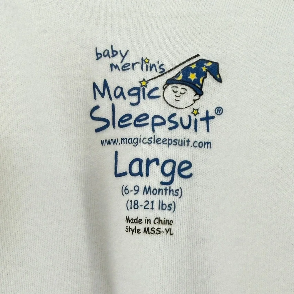 Baby Merlin's Magic Sleepsuit Yellow Large 6-9 Months 18-21 lbs Polyester Fleece